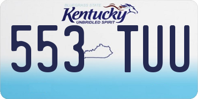 KY license plate 553TUU