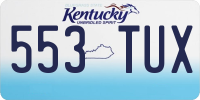 KY license plate 553TUX