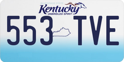 KY license plate 553TVE
