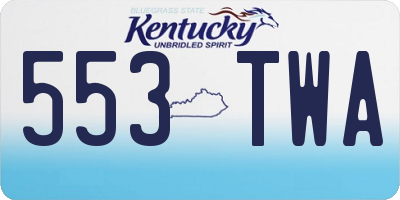 KY license plate 553TWA