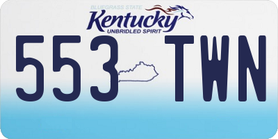 KY license plate 553TWN