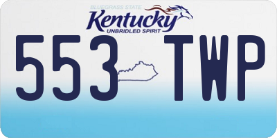 KY license plate 553TWP