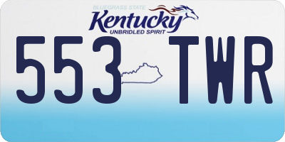 KY license plate 553TWR