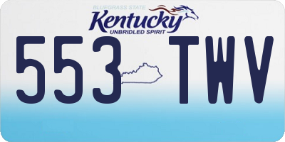 KY license plate 553TWV