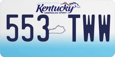 KY license plate 553TWW
