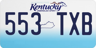 KY license plate 553TXB