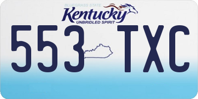 KY license plate 553TXC
