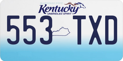 KY license plate 553TXD
