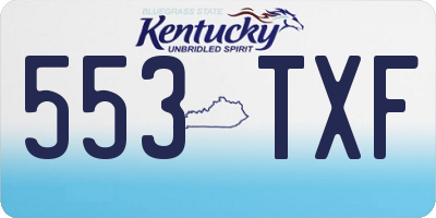 KY license plate 553TXF