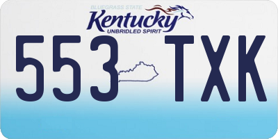 KY license plate 553TXK