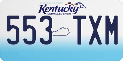 KY license plate 553TXM