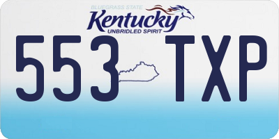 KY license plate 553TXP