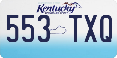 KY license plate 553TXQ