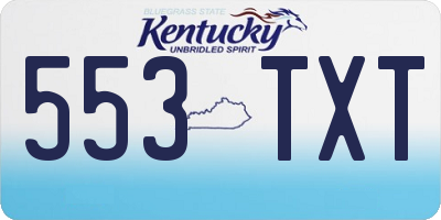 KY license plate 553TXT