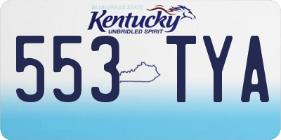 KY license plate 553TYA