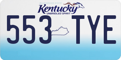 KY license plate 553TYE