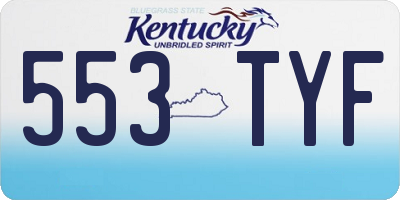 KY license plate 553TYF