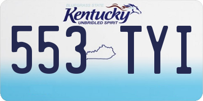 KY license plate 553TYI