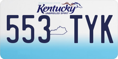 KY license plate 553TYK