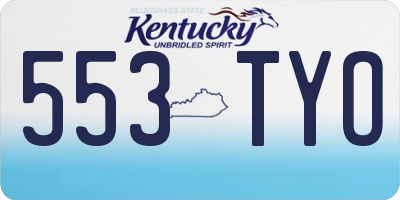 KY license plate 553TYO