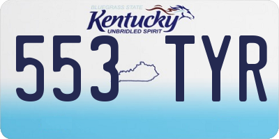 KY license plate 553TYR