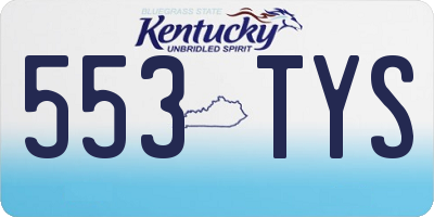 KY license plate 553TYS