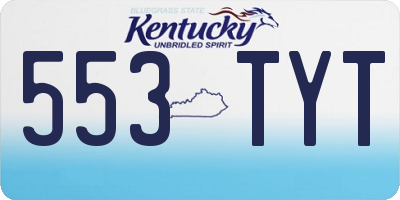 KY license plate 553TYT