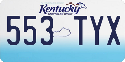 KY license plate 553TYX
