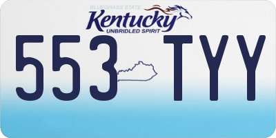 KY license plate 553TYY