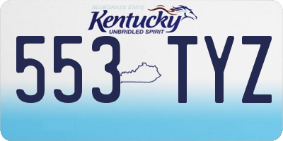 KY license plate 553TYZ