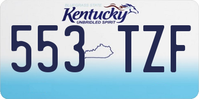 KY license plate 553TZF