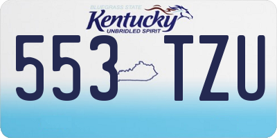 KY license plate 553TZU