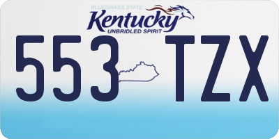 KY license plate 553TZX