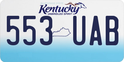 KY license plate 553UAB