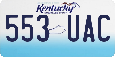 KY license plate 553UAC