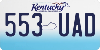 KY license plate 553UAD