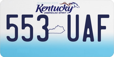 KY license plate 553UAF