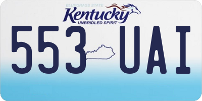 KY license plate 553UAI