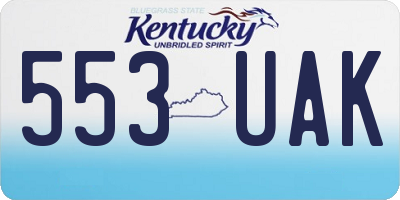 KY license plate 553UAK