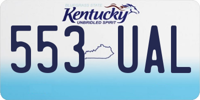 KY license plate 553UAL