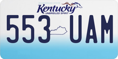 KY license plate 553UAM