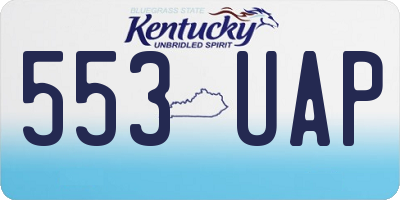 KY license plate 553UAP
