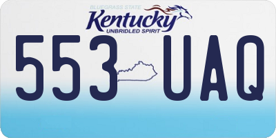 KY license plate 553UAQ