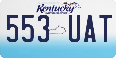 KY license plate 553UAT