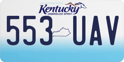 KY license plate 553UAV