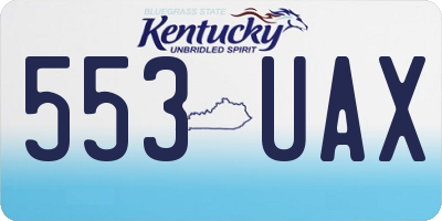 KY license plate 553UAX