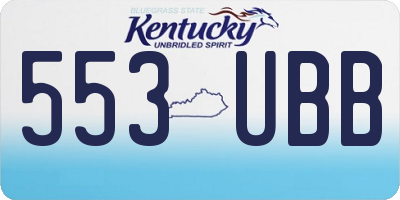 KY license plate 553UBB
