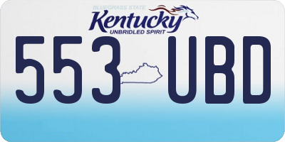 KY license plate 553UBD