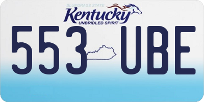 KY license plate 553UBE