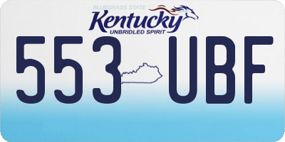 KY license plate 553UBF